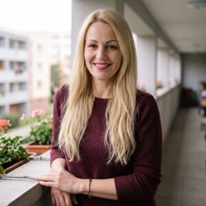 Clip-in vlasy blond – #613 Najsvetlejšia blond na modelke – pohľad spredu (ilustračná fotografia)