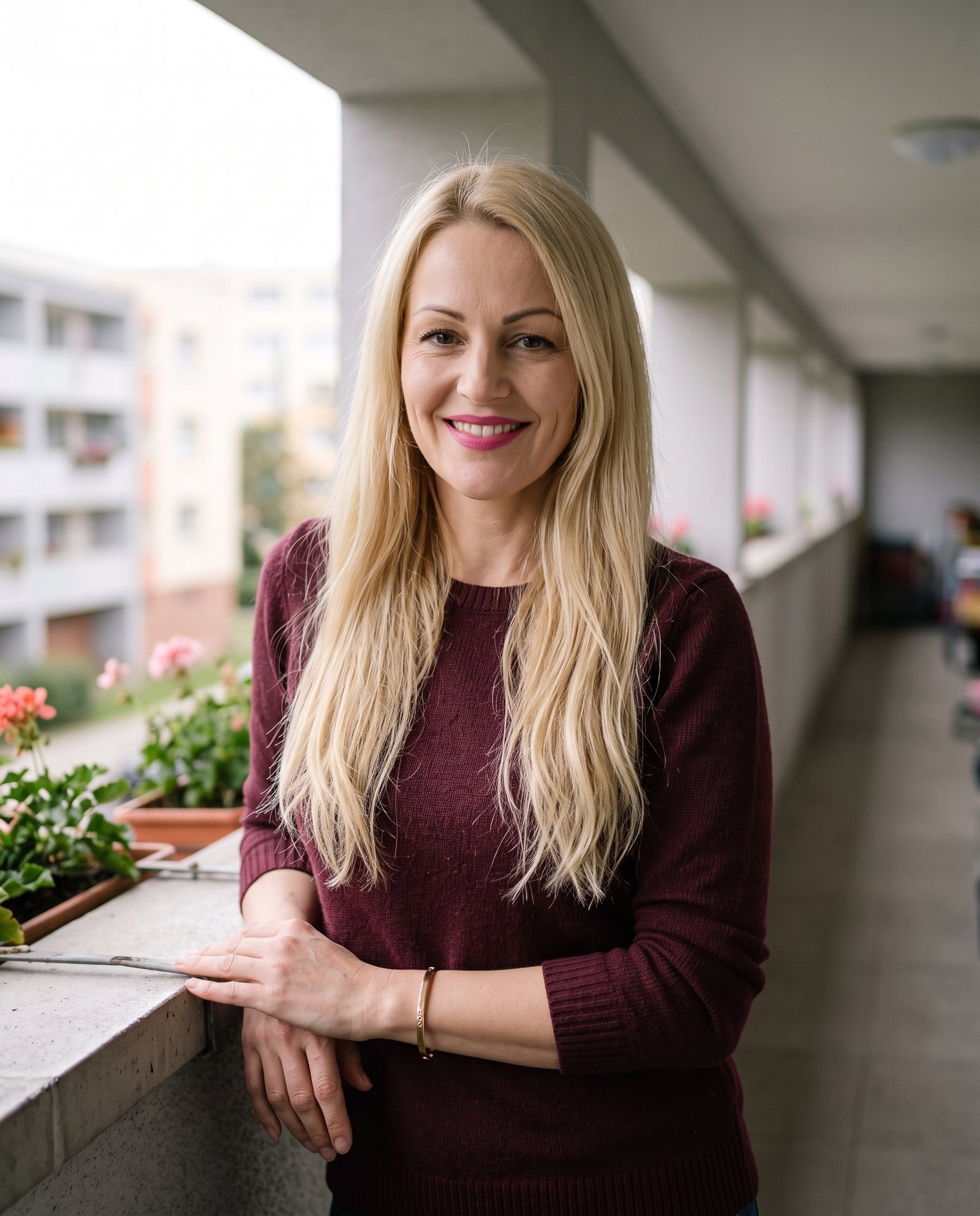 Clip-in vlasy blond – #613 Najsvetlejšia blond na modelke – pohľad spredu (ilustračná fotografia)